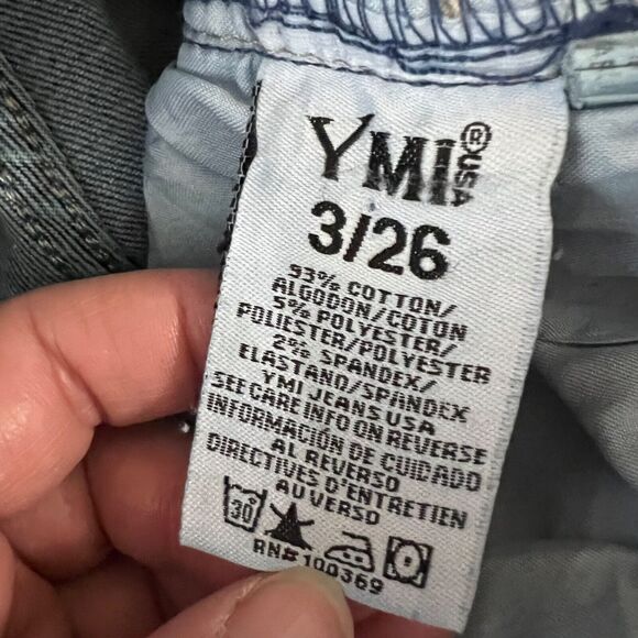 YMI Womens Denim Blue Jeans Hi Rise Dream Fit Straight Leg Ankle Length 3 26 - Picture 9 of 10
